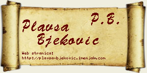 Plavša Bjeković vizit kartica